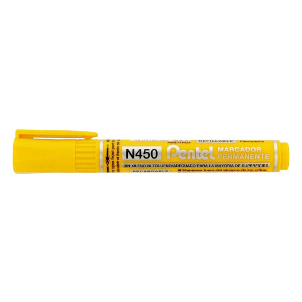 Маркер перманентный 4 мм, Extra Large Point, 12 шт, желтый, Pentel N450GG-3
