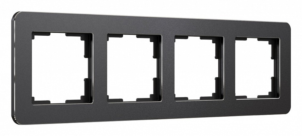 Рамка на 4 поста Werkel Platinum (черный алюминий) W0042608
