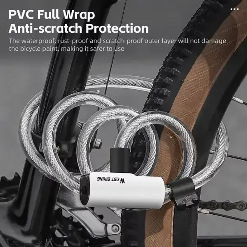 Замок велосипедный тросовый West biking, YP0705102