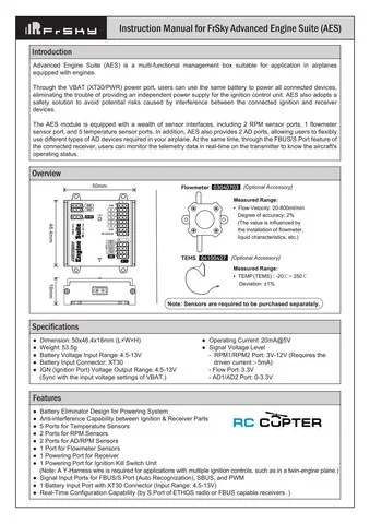 Модуль FrSky Advanced Engine Suite (AES) для системы зажигания