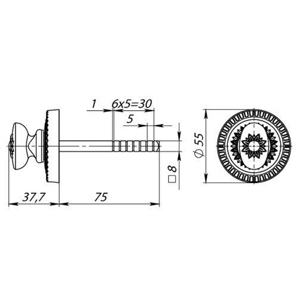 Ручка поворотная ARMADILLO BKW8/CL ABL-18 темная медь /34949/