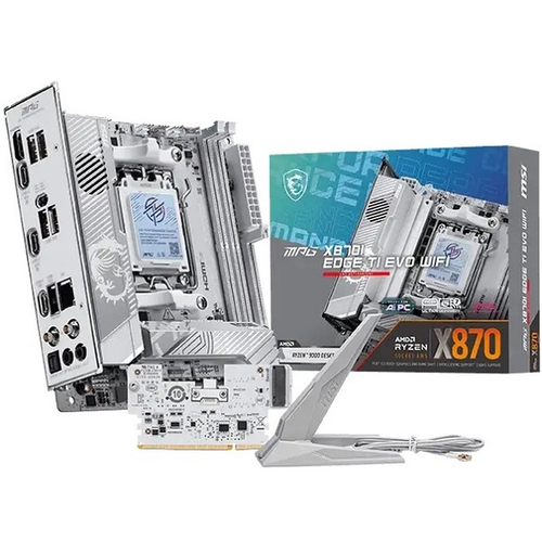 Материнская плата MSI MPG X870I EDGE TI EVO WIFI (AM5/AMD X870/2xDDR5/PCI-Ex16/3xM.2/SB/Wi-Fi/BT/GLAN/HDMI/Mini-ITX)