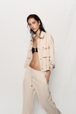 КУРТКА-САФАРИ С ПОДВЕРНУТЫМИ РУКАВАМИ — ZARA