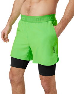 Мужские теннисные шорты Björn Borg 2in1 - зеленый