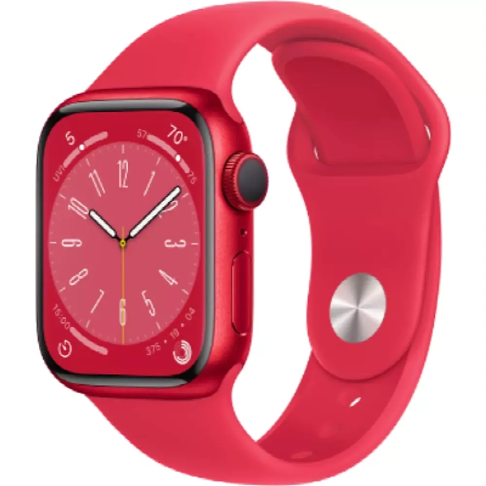 Apple Watch Series 8, 45 мм, из алюминия цвета (PRODUCT)RED, спортивный ремешок