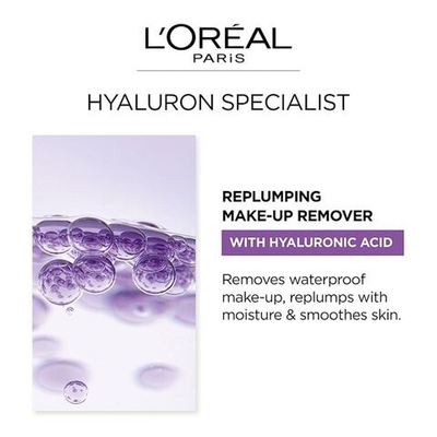 Двухфазное средство для снятия макияжа с глаз L'Oral Hyaluron Specialist восстанавливающее объем 125 мл (Франция)