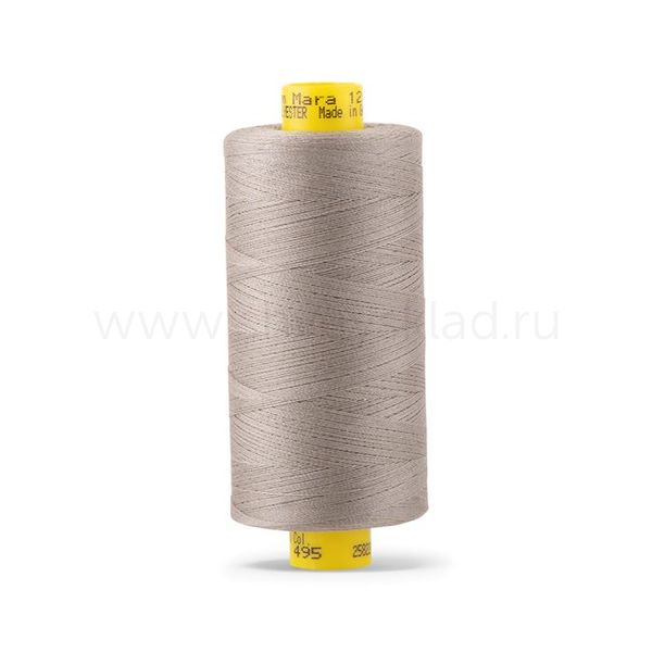 Нитка Gutermann Mara 120 (1000 метров), 1 кат., универсальная | 495 серебристо-бежевый