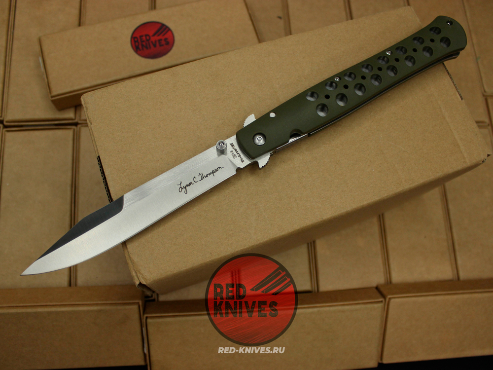 Нож Cold Steel 26C Ti-Lite 6 Lynn Thompson Signature - рукоять зеленый нейлон