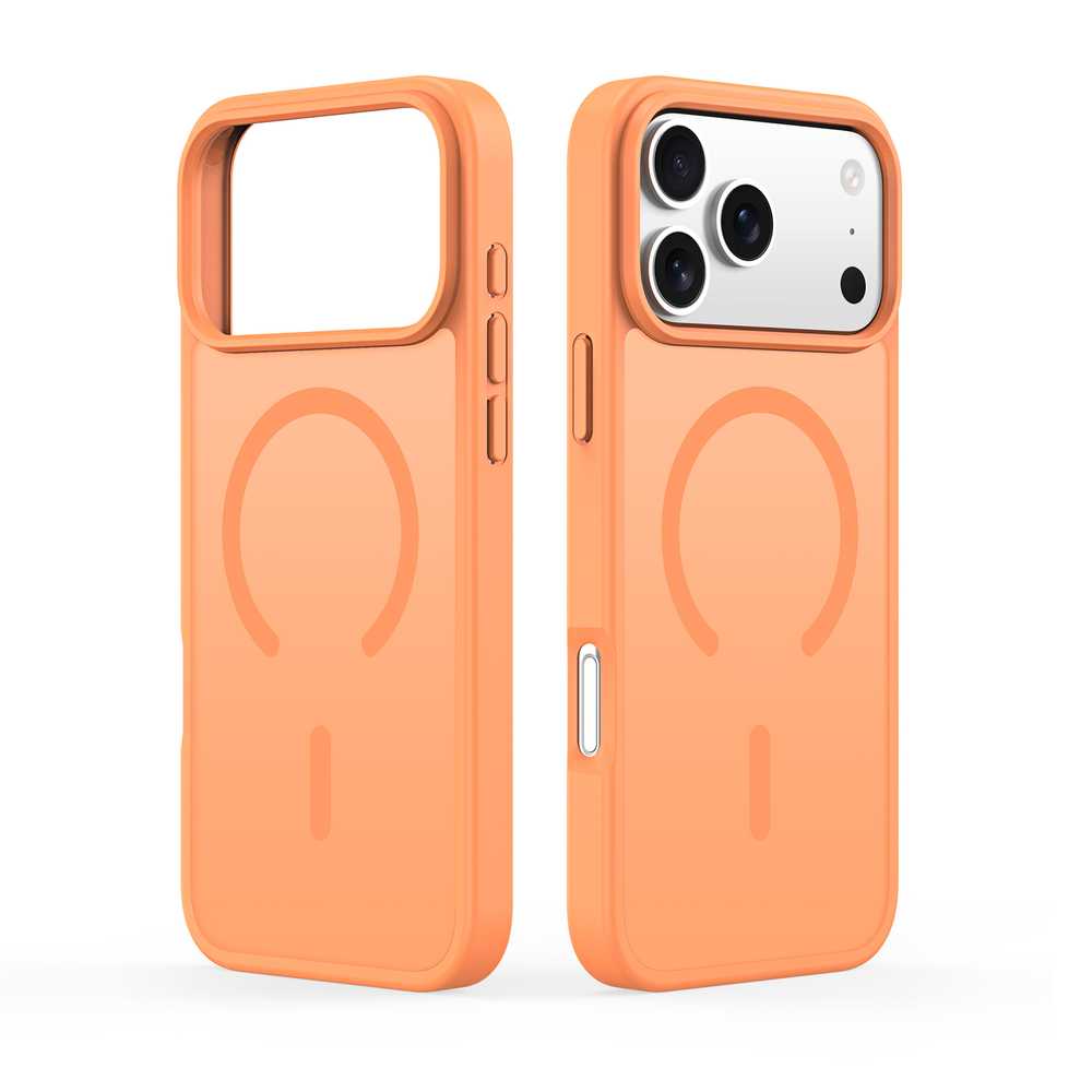 Матовый чехол оранжевого с MagSafe для смартфона iPhone 17 Pro Max, серия Yind Series (Open Ring Version) от Dux Ducis