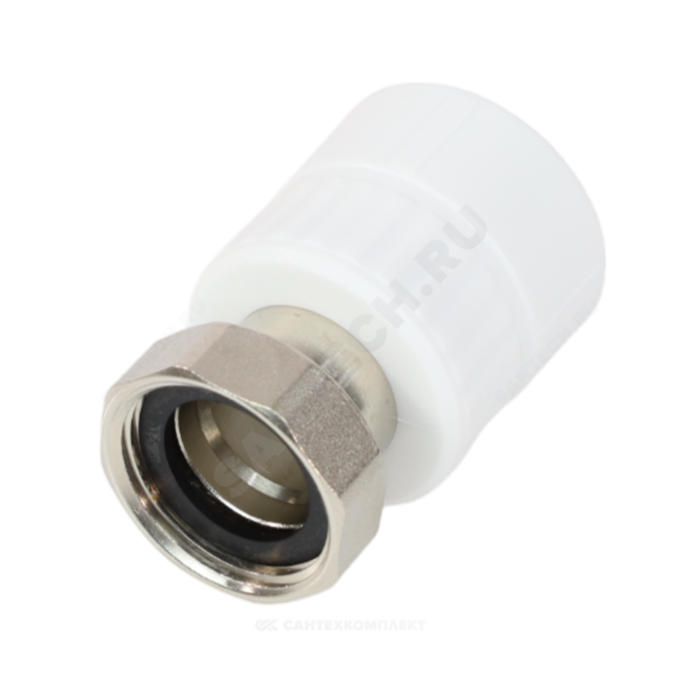 Муфта PP-R комбинированная белая Дн 25х3/4" с накидной гайкой VALFEX 10139025