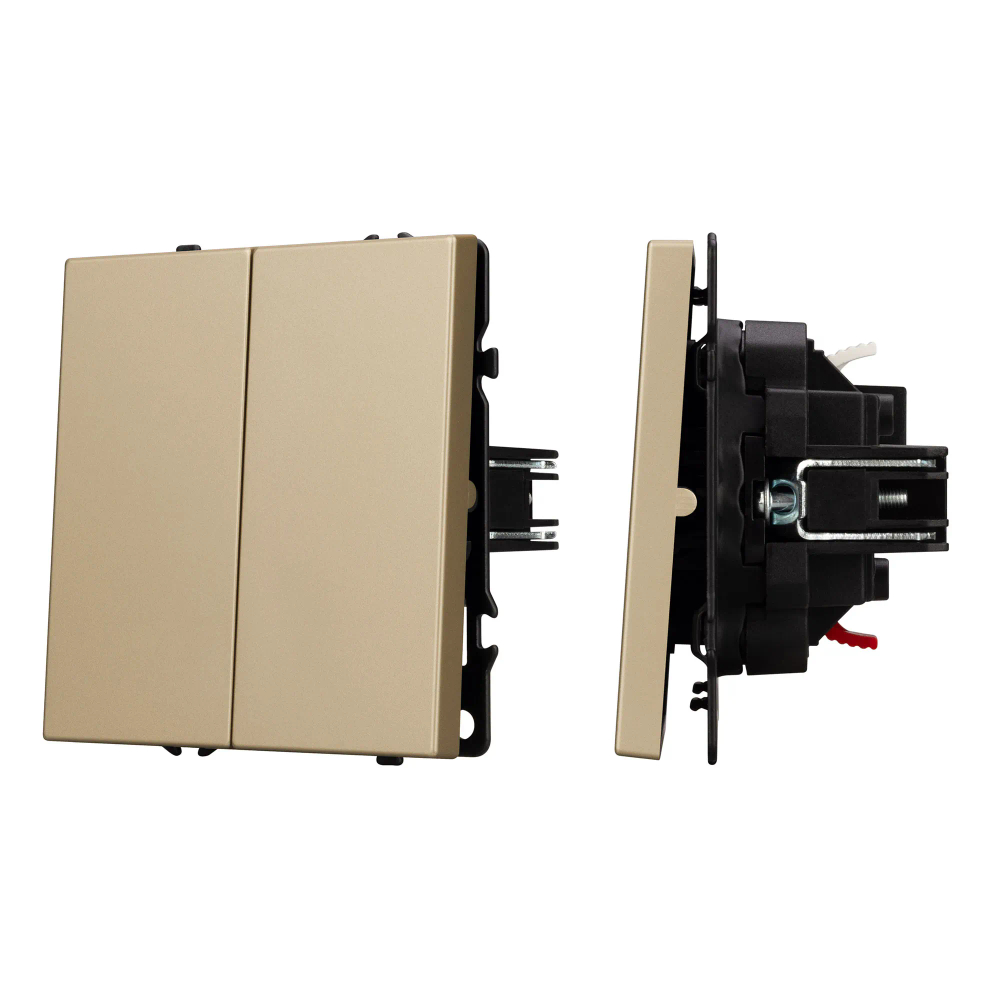Механизм выключателя двухклавишный непроходной SWT-NOBE-MK02-SFPL-GD (230V, 10A) (Arlight, -) 054253
