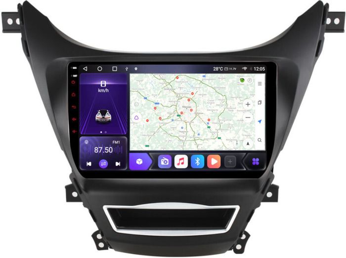 Магнитола для Hyundai Elantra 5 MD 2010-2013 - Kuberg OL-9706 QLed, Android 12, Быстрая, CarPlay, 4G SIM-слот