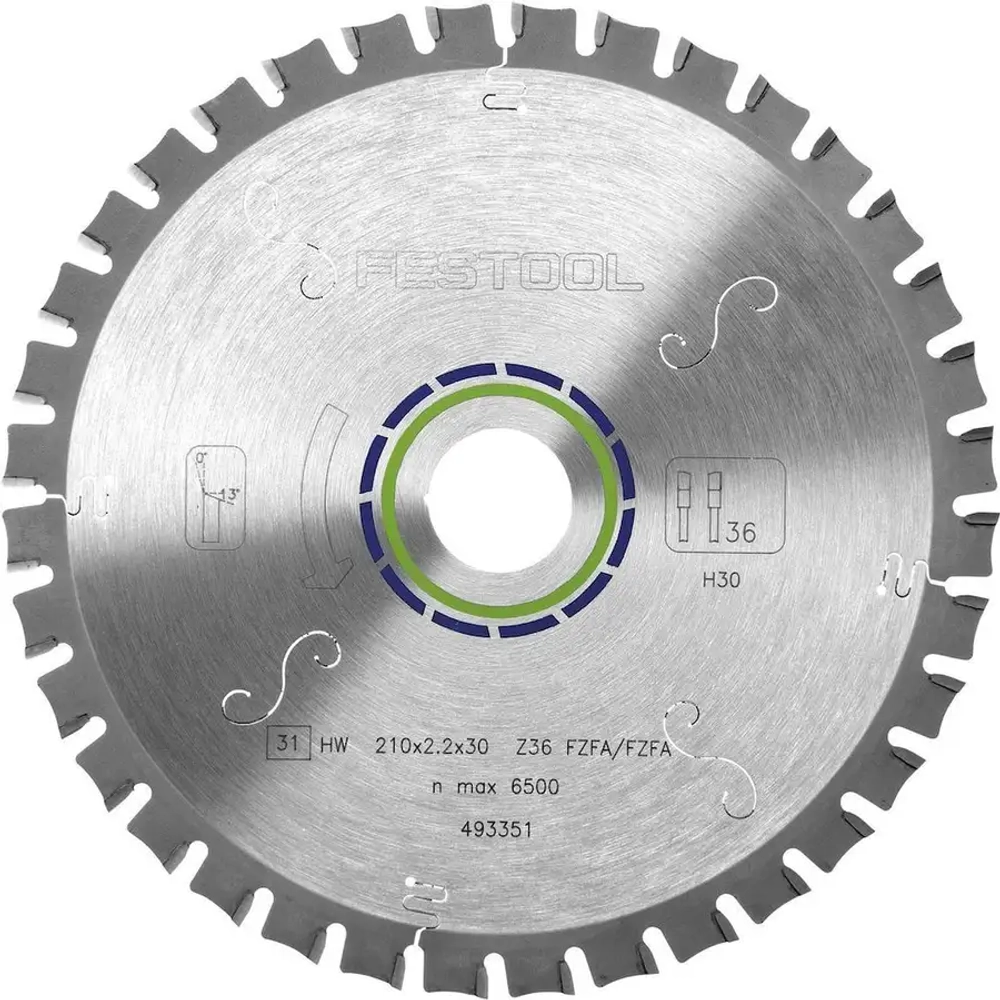Пильный диск с мелким зубом 210x2,2x30 F36 FESTOOL 493351