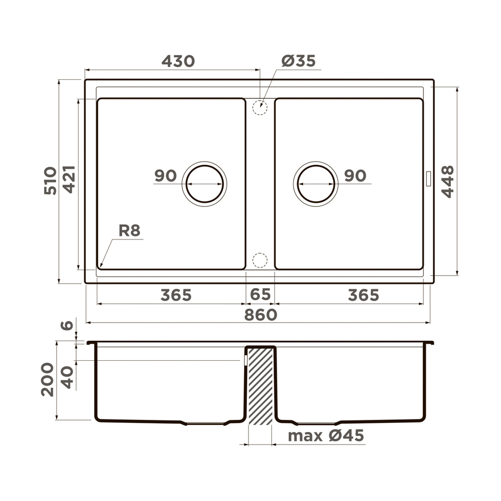 Мойка Omoikiri Kitagawa 86-2-WH Artceramic | Белый