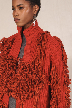 ZARA ДЛИННОЕ ТРИКОТАЖНОЕ ПАЛЬТО — LIMITED EDITION, ВИННЫЙ
