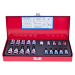 KING TONY (7120PR) Набор торцевых насадок и головок 1/2" & 3/8", TORX, Е6-Е20, Т10-Т55, 20 предметов