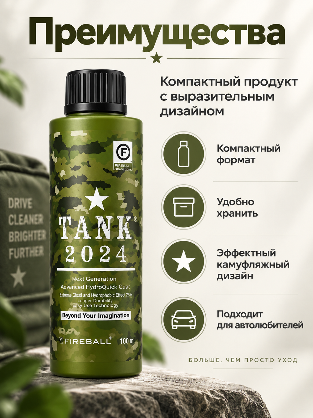 FIREBALL Mini Сверхпрочный керамический силант (эмульсия SiO2) TANK 100 ml