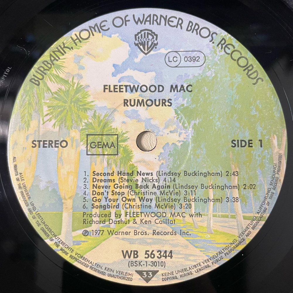 Винтажная виниловая пластинка LP Fleetwood Mac Rumours (Германия 1977)