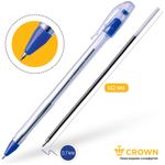 Ручка шариковая Crown Oil Jell синяя, 0,7мм, прозрачный корпус