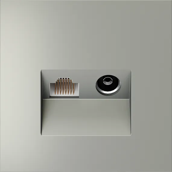 Розетка телевизионная TV+RJ45 кат. 6 Voltum S70 Сталь VLS060705