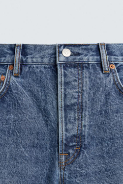 ZARA X AARON LEVINE ДЖИНСЫ ПРЯМОГО КРОЯ BOOTCUT, ВЫЦВЕТШИЙ СИНИЙ