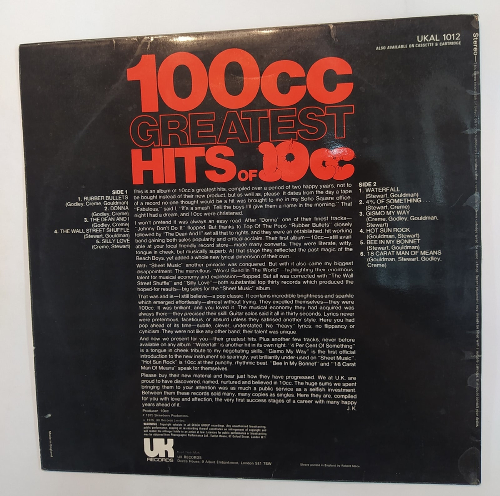 10cc 100cc Greatest Hits Of 10cc UK 1975