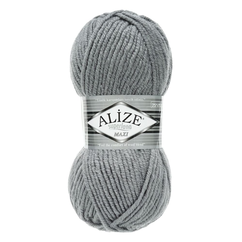 Пряжа Alize (Ализе) Superlana Maxi / уп.5 мот. по 100 г, 100м, 087 угольно-серый A