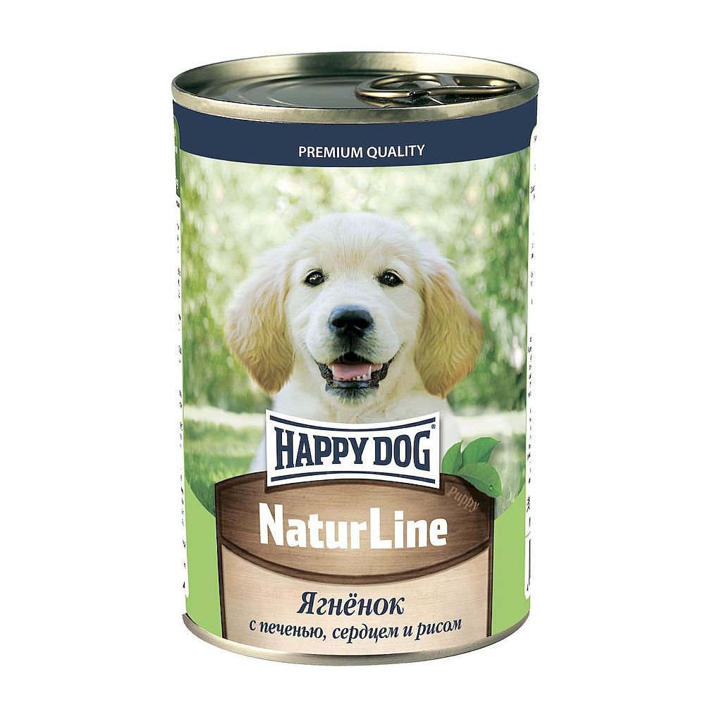 Влажный корм Happy Dog Natur Line для щенков с ягненком, печенью, сердцем и рисом, банка 410г Влажный корм Happy Dog Natur Line для щенков с ягненком, печенью, сердцем и рисом, банка 410г