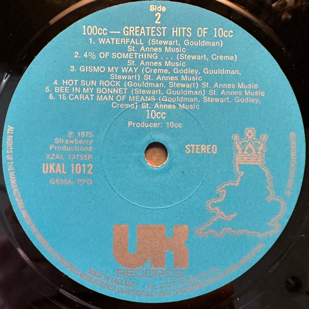 10cc - 100cc Greatest Hits Of 10cc (Англия 1975г.)