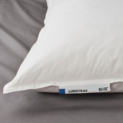 Подушка высокая IKEA LUNDTRAV (ЛУНДТРАВ), Белый, 50х80 см