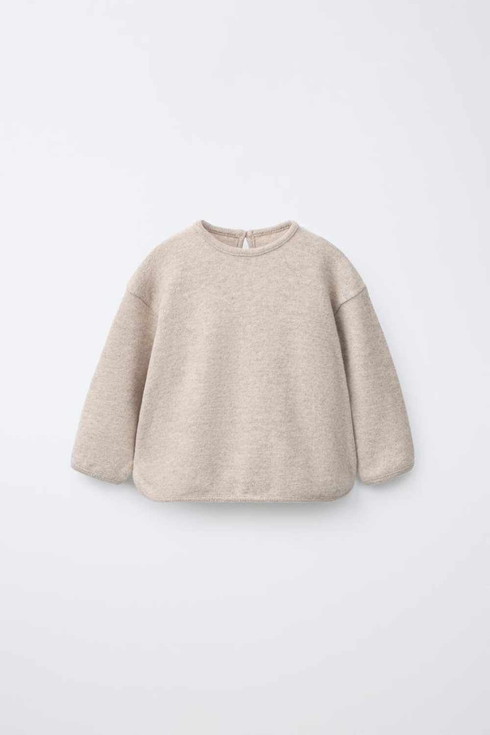 ZARA ОДНОТОННЫЙ ЛОНГСЛИВ SOFT TOUCH, БЕЖЕВЫЙ