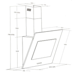 Вытяжка CIARKO NTI Black 60/ vertikal черн.стекло 520 м3