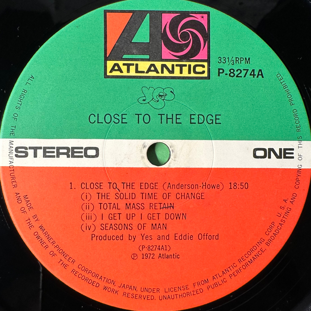 Yes ‎– Close To The Edge (Япония 1972г.)