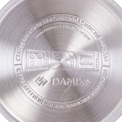 Кастрюля нерж, 6.5 л, с крыш, Daniks, Вена, SD-Т87-24, индукц