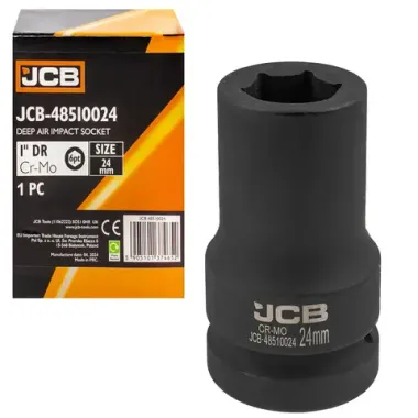 Головка ударная глубокая 1'', 24мм (6гр.) JCB JCB-48510024