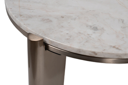 Стол журнальный d57x50см Garda Decor Cass White натуральный белый мрамор