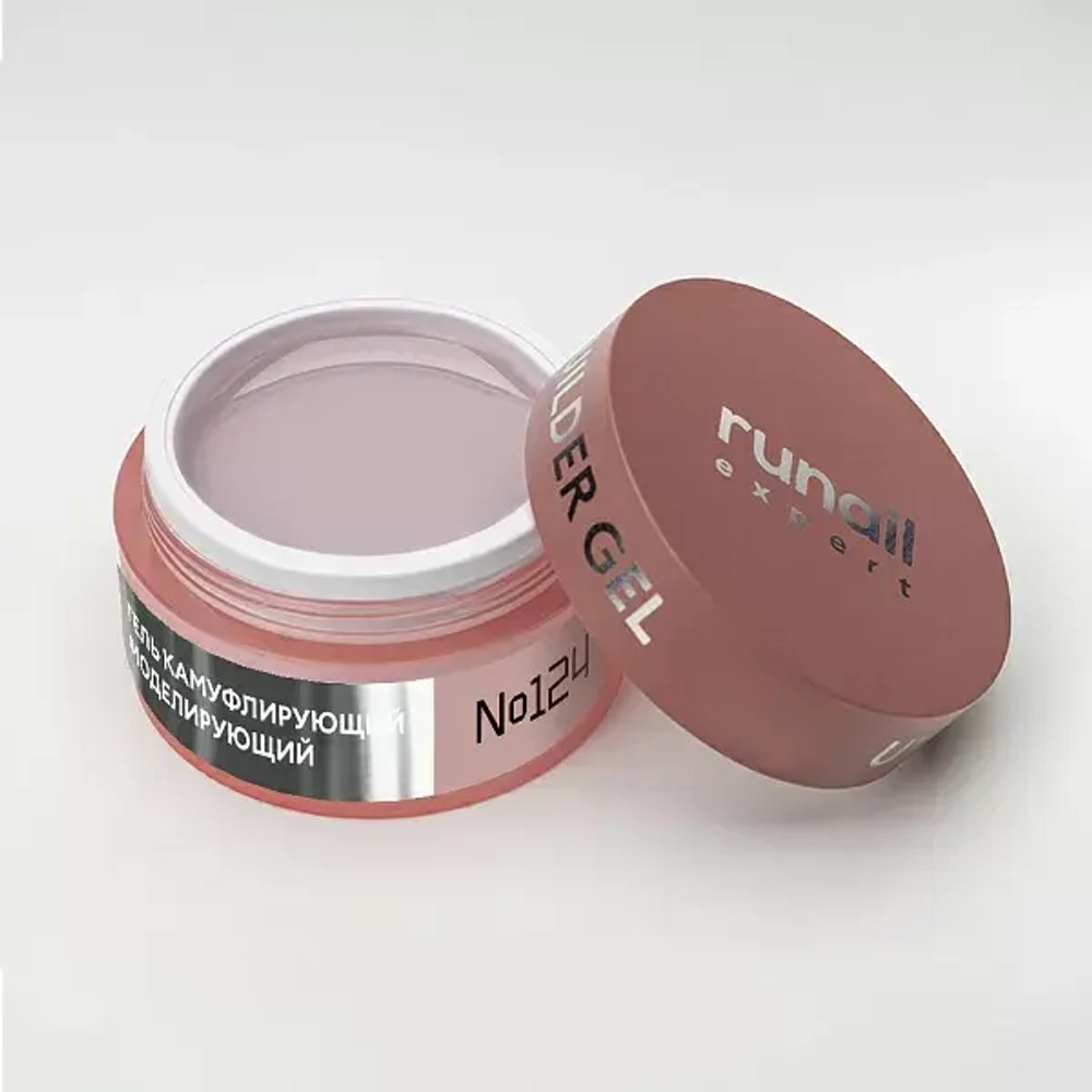 Runail Expert Гель моделирующий UV BUILDER GEL №124 пыльно-розовый, 15г банка