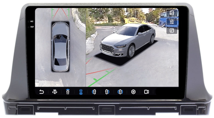 Магнитола для KIA Seltos 2020+ - FarCar BX1221M-360 монитор 10.36" 2K QLED на Android 13, Быстрая, CarPlay, 4G SIM-слот, 4 камеры в комплекте