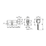 Цилиндровый механизм MaxPro7002Knob65mm(25+10+30) SN никель 7key с вертушкой