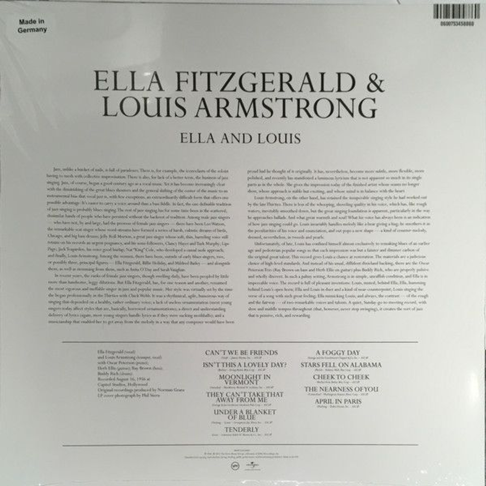 Ella Fitzgerald, Louis Armstrong — Ella And Louis (LP)