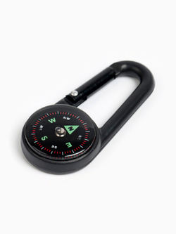 Компас с карабином C27P, d = 3 см, ABS пластик, черный   251245