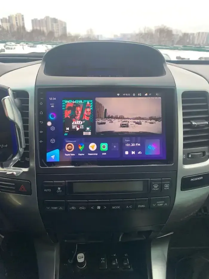 Магнитола для Toyota Land Cruiser Prado 120, Lexus GX470 (экран климата внизу) - Kuberg OL-9696 QLed, Android 13, Быстрейшая, CarPlay, SIM-слот