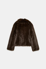 Короткое искусственное меховое пальто - ZARA