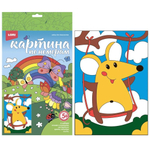 Картина по номерам 20*28,5см "Весёлые картинки. Мышка на качели" (Lori)