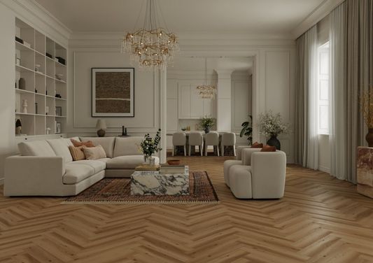 Инженерный ламинат Signature - Обсидиан Паркет Дуб Песочный Desert Sand (LF702-24)