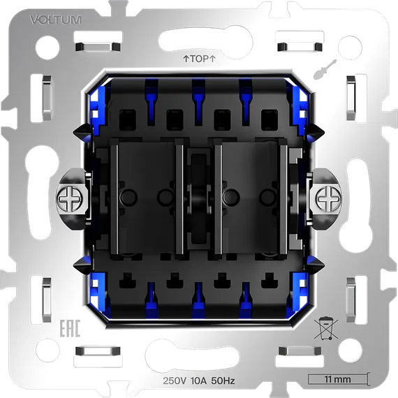 Механизм перекрёстного переключателя двухклавишного Voltum S70 VLS0205M