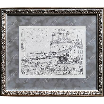 Кустодиев Б.М. Архиерей. Автолитография. Лист из альбома «Шестнадцать автолитографий». 1921.
