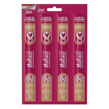 Колбаски Molina Жевательные Healthy Didestion Цыпленок и индейка для кошек 20 г