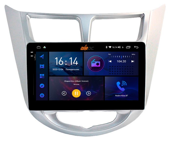 Магнитола для Hyundai Solaris 2010-2016 - AIROC 2K RI-2003 Android 12, Быстрая, QLed+2K, CarPlay, SIM-слот