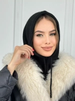 капор зимний и осенний капюшон- снуд вязаный ангора